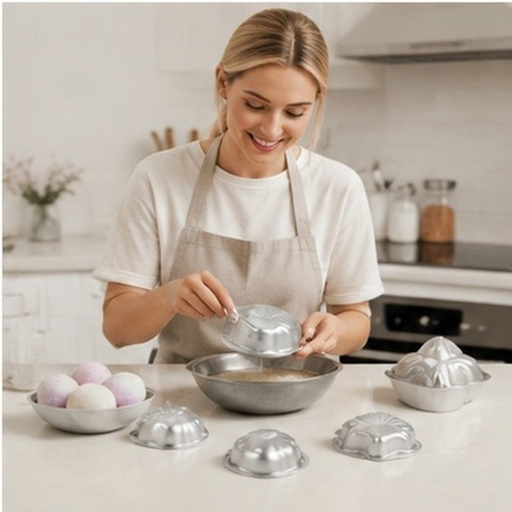 Bath Bomb Mold - 10 unidades de moldes de alumínio